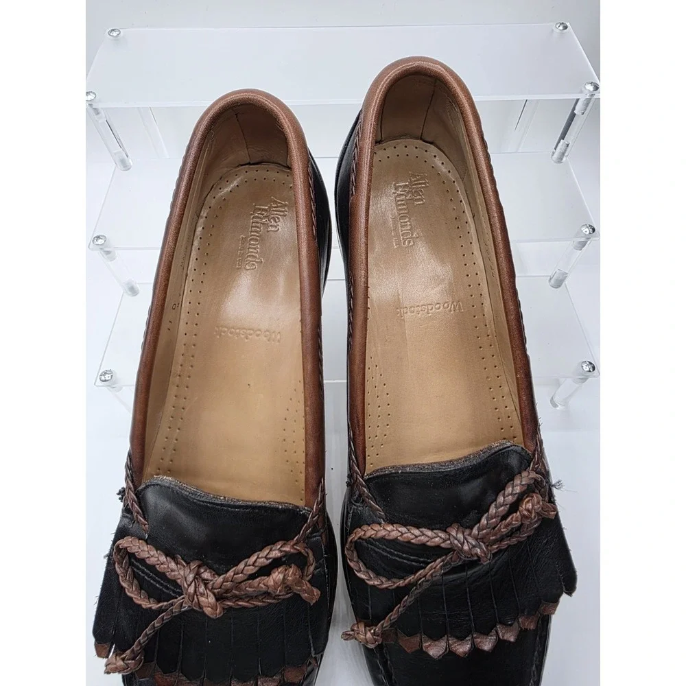 Allen Edmonds  Loafers Woodstock 11D US Slip On KiltieTassel  2 Tone Black Brown